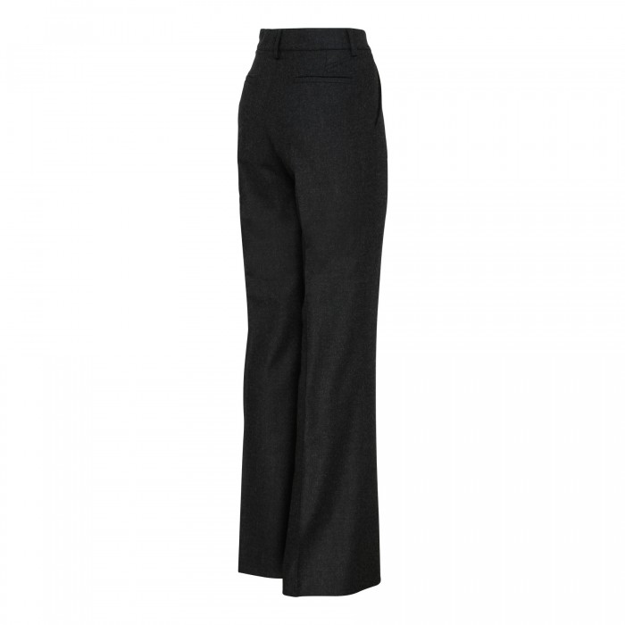 Anthracite wool-blend pants