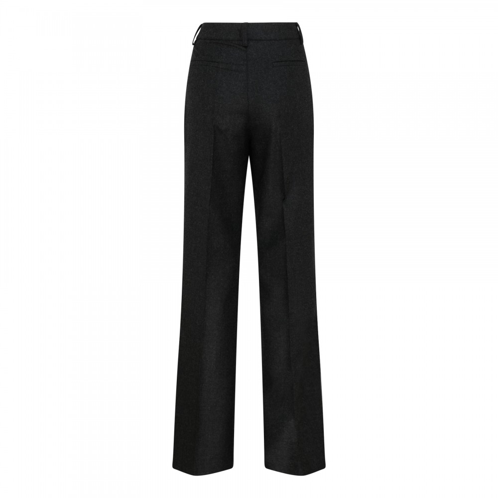 Anthracite wool-blend pants