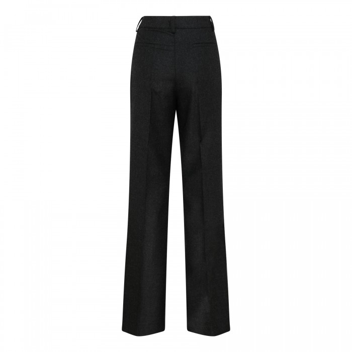 Anthracite wool-blend pants