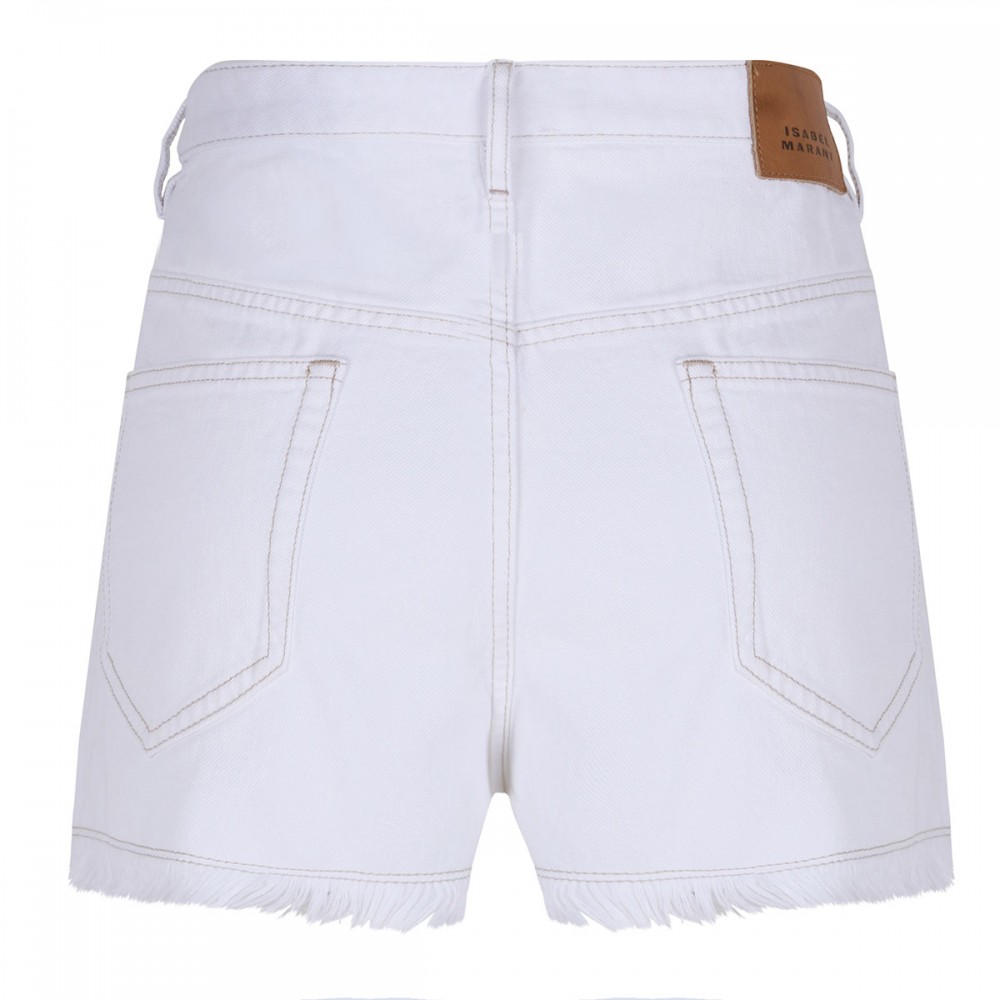 Lesia white denim shorts