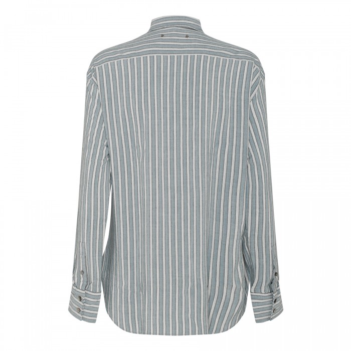 Striped silk viscose shirt