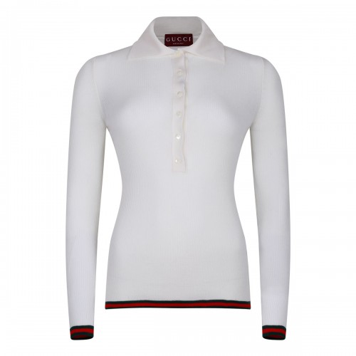 Cashmere and silk polo top