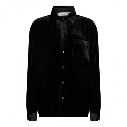 Black velvet effect shirt