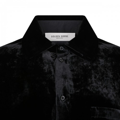 Black velvet effect shirt 2