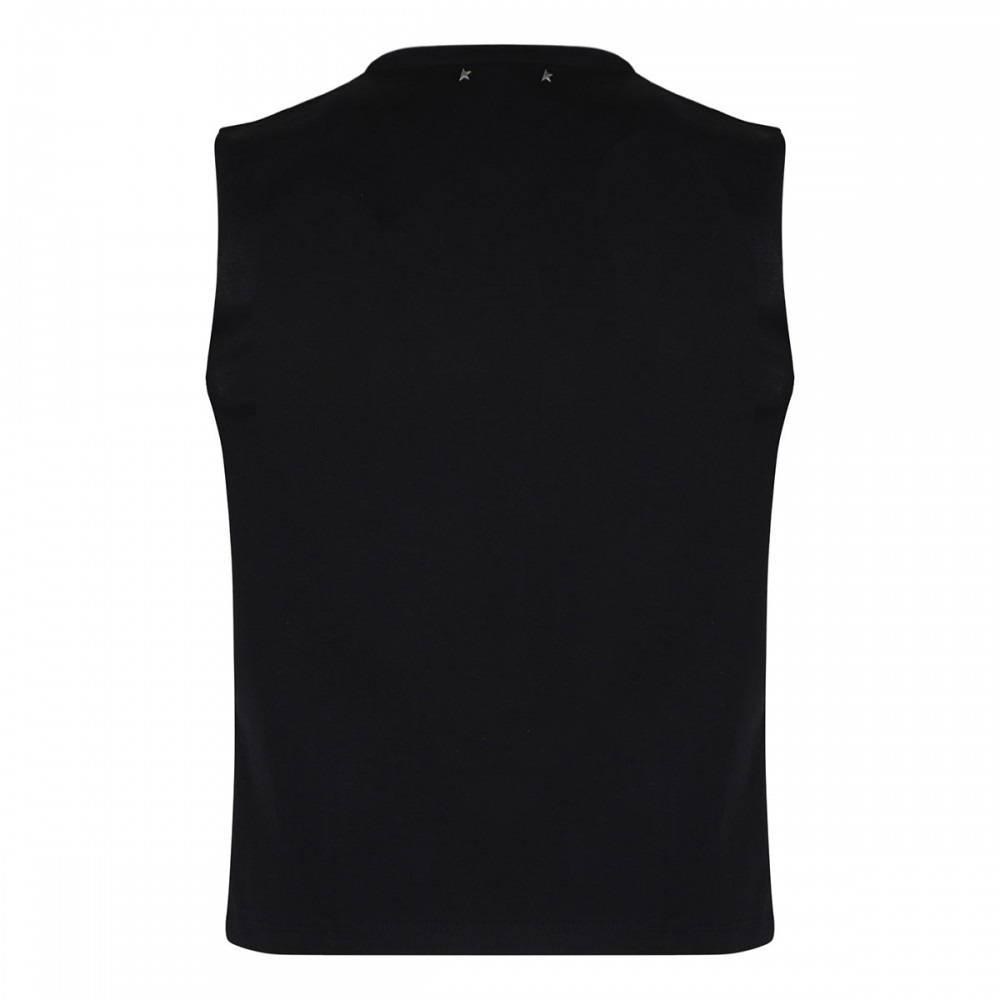 Black sleeveless top