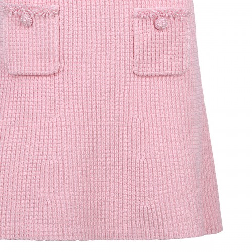Pink textured knit mini dress 2