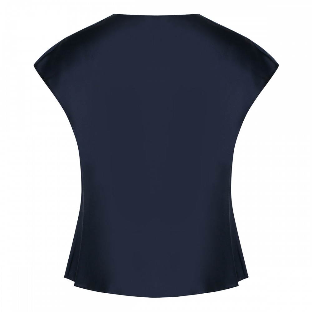 Cowl neck cap sleeve blouse