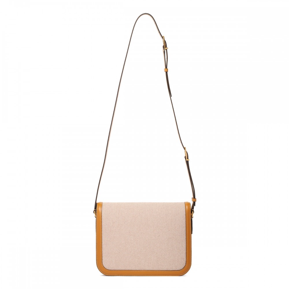 9TO5 canvas and leather shoulder bag