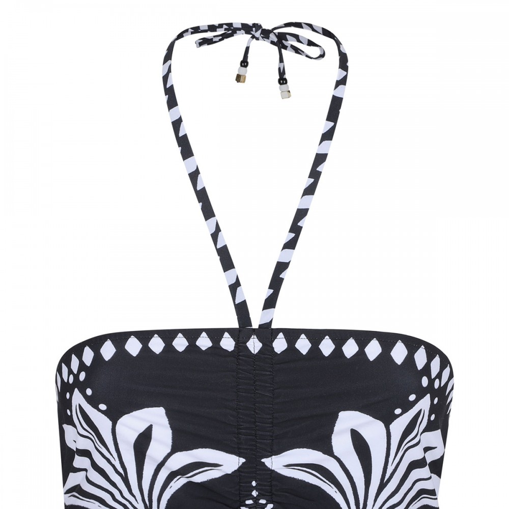 Flowers leopards one-piece swimsuit