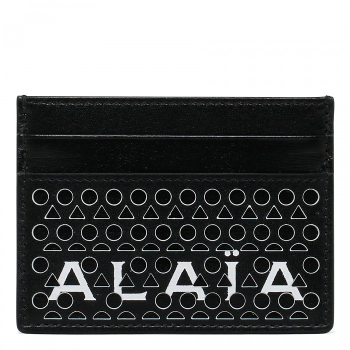 Logo leather cardholder