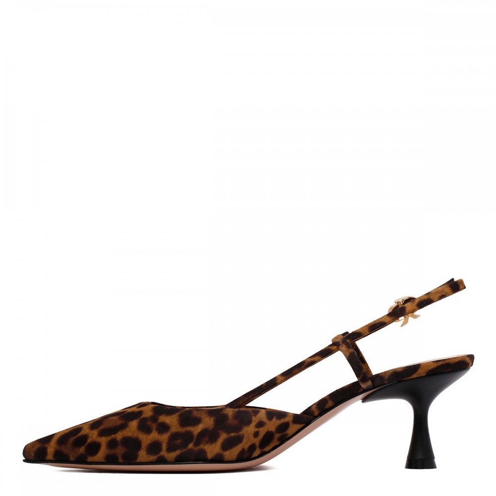 Ascent 55 leopard slingback pumps