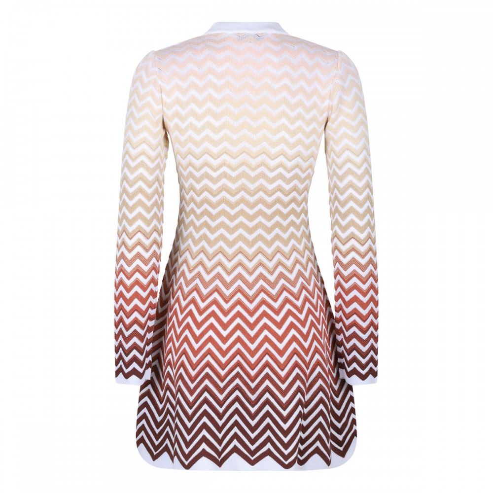 Dégradé chevron motif mini dress