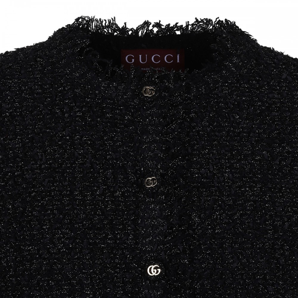 Black lamé cardigan