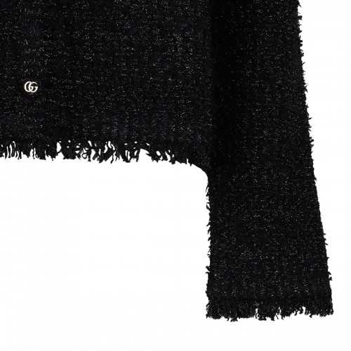 Black lamé cardigan 2