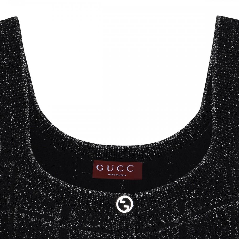 Wool and lamé jacquard dress