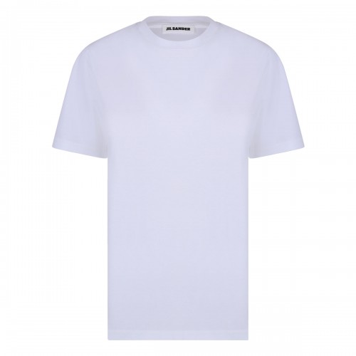 White cotton jersey T-shirt