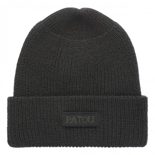 Black logo-embroidered beanie