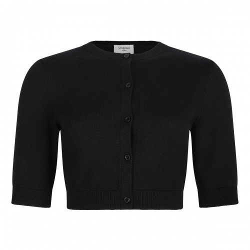 Cropped wool cardigan