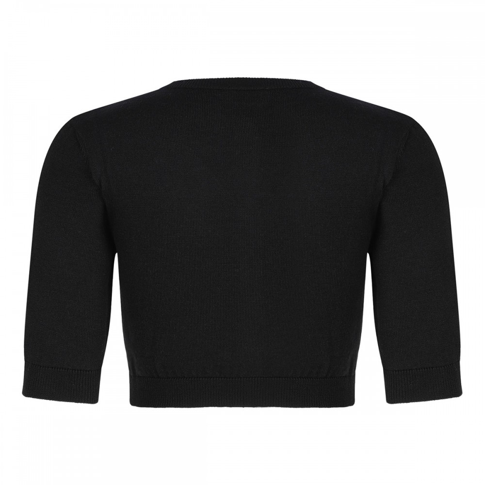 Cropped wool cardigan