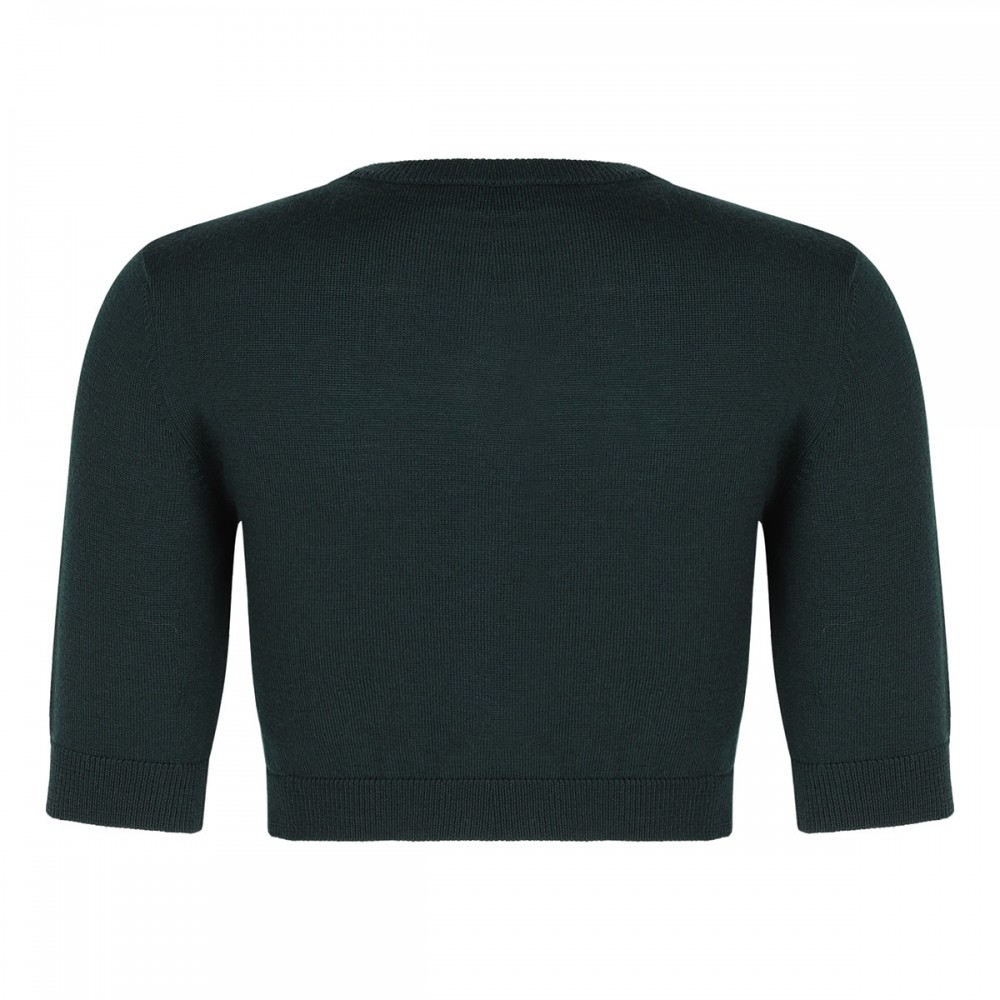 Cropped wool cardigan