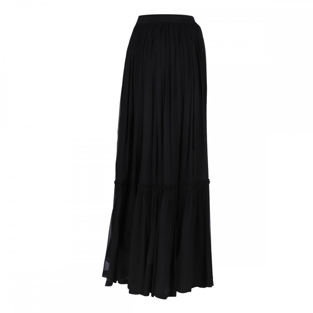 Silk crepe muslin skirt