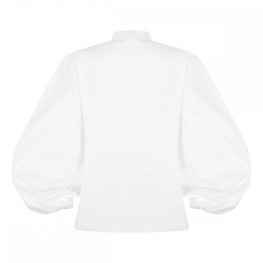 Balloon sleeves poplin shirt