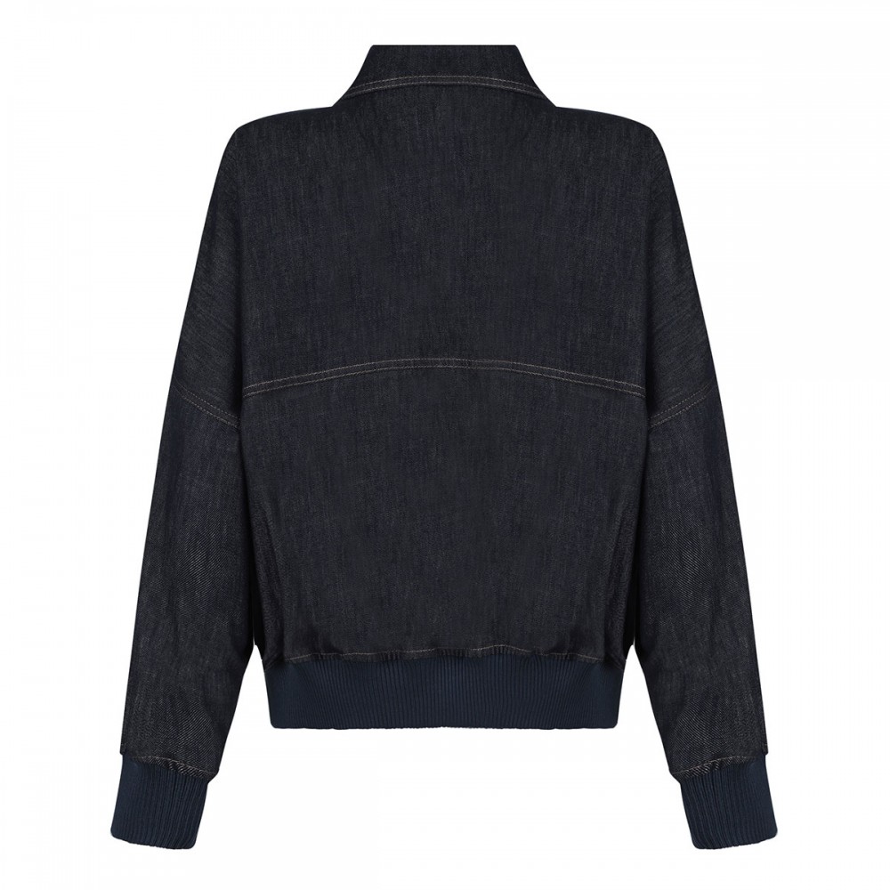 Denim-effect twill bomber