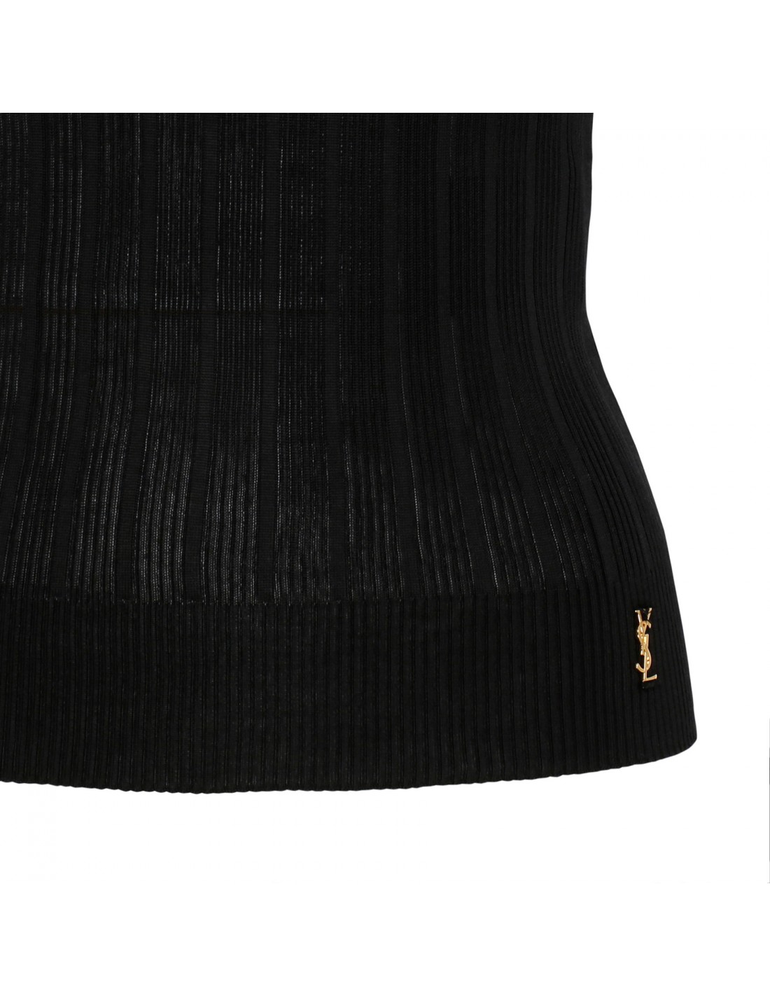 Black ribbed knit top