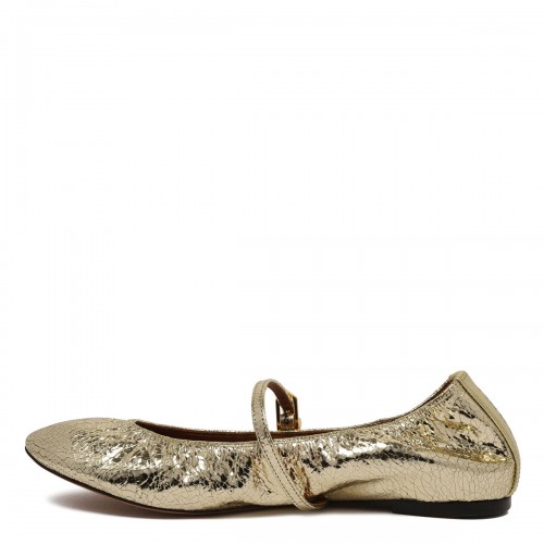 Gold-tone Mary Jane ballerinas 2