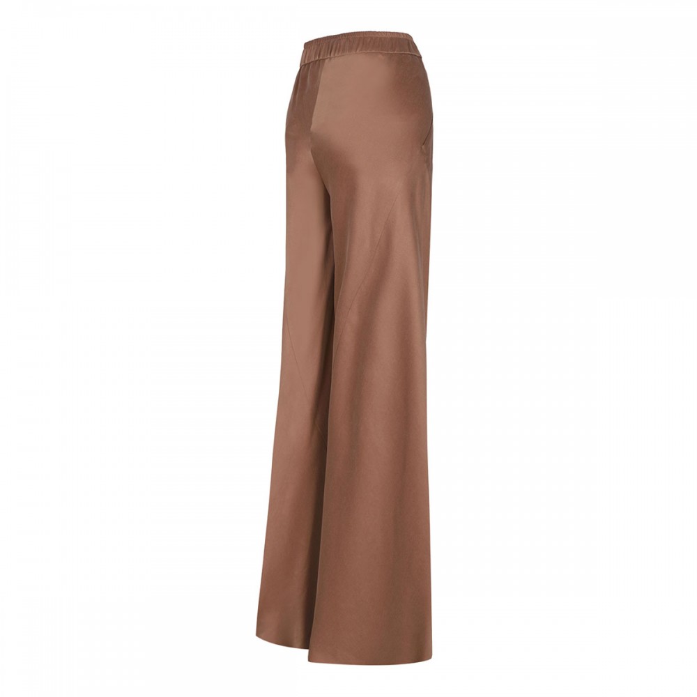 Red clay hue silk pants