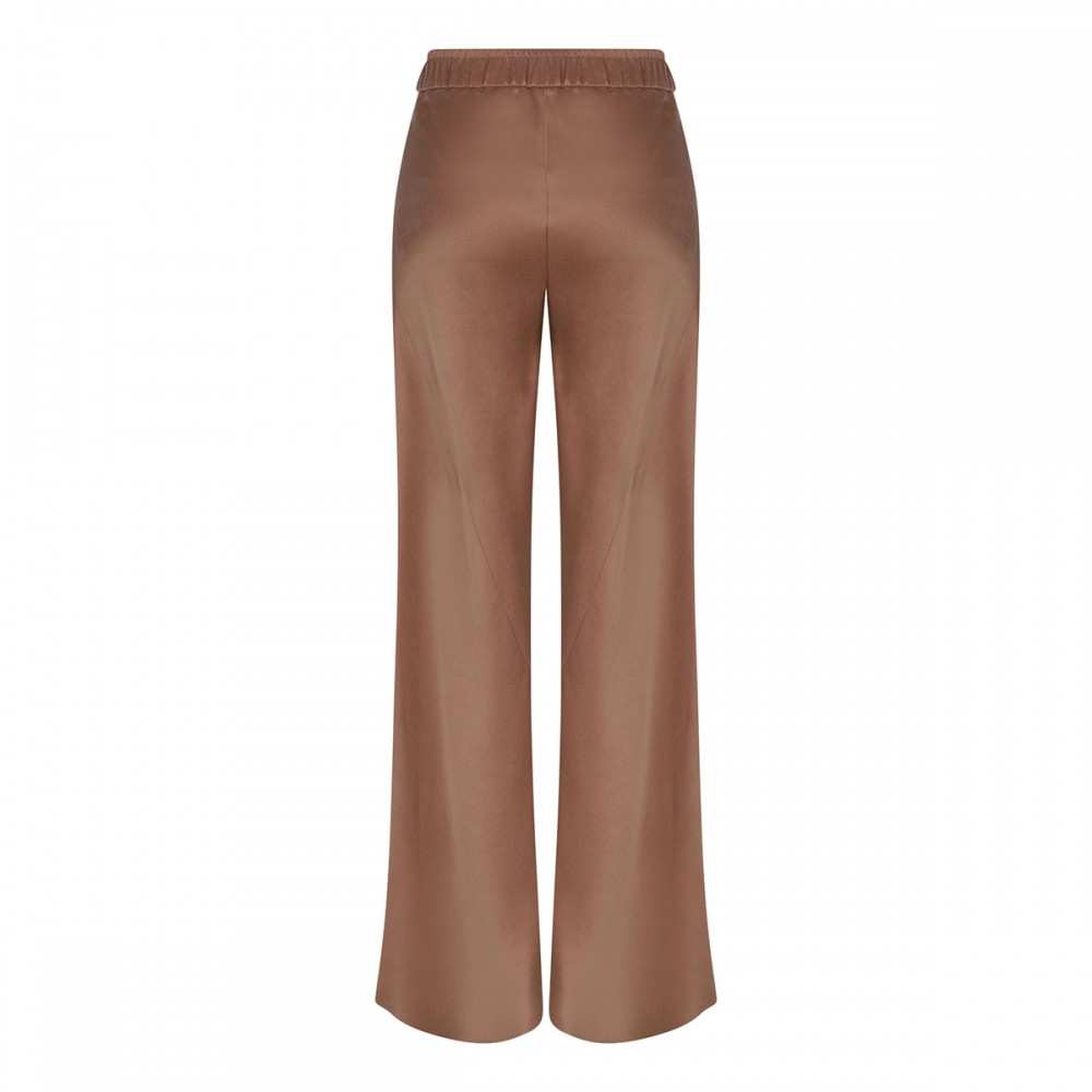 Red clay hue silk pants