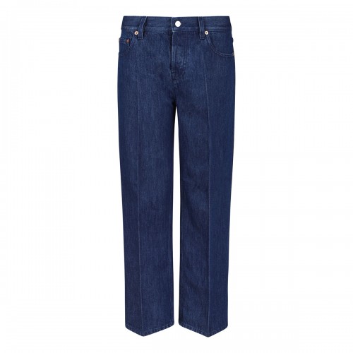 Straight denim pants