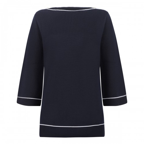 Navy blue wool top