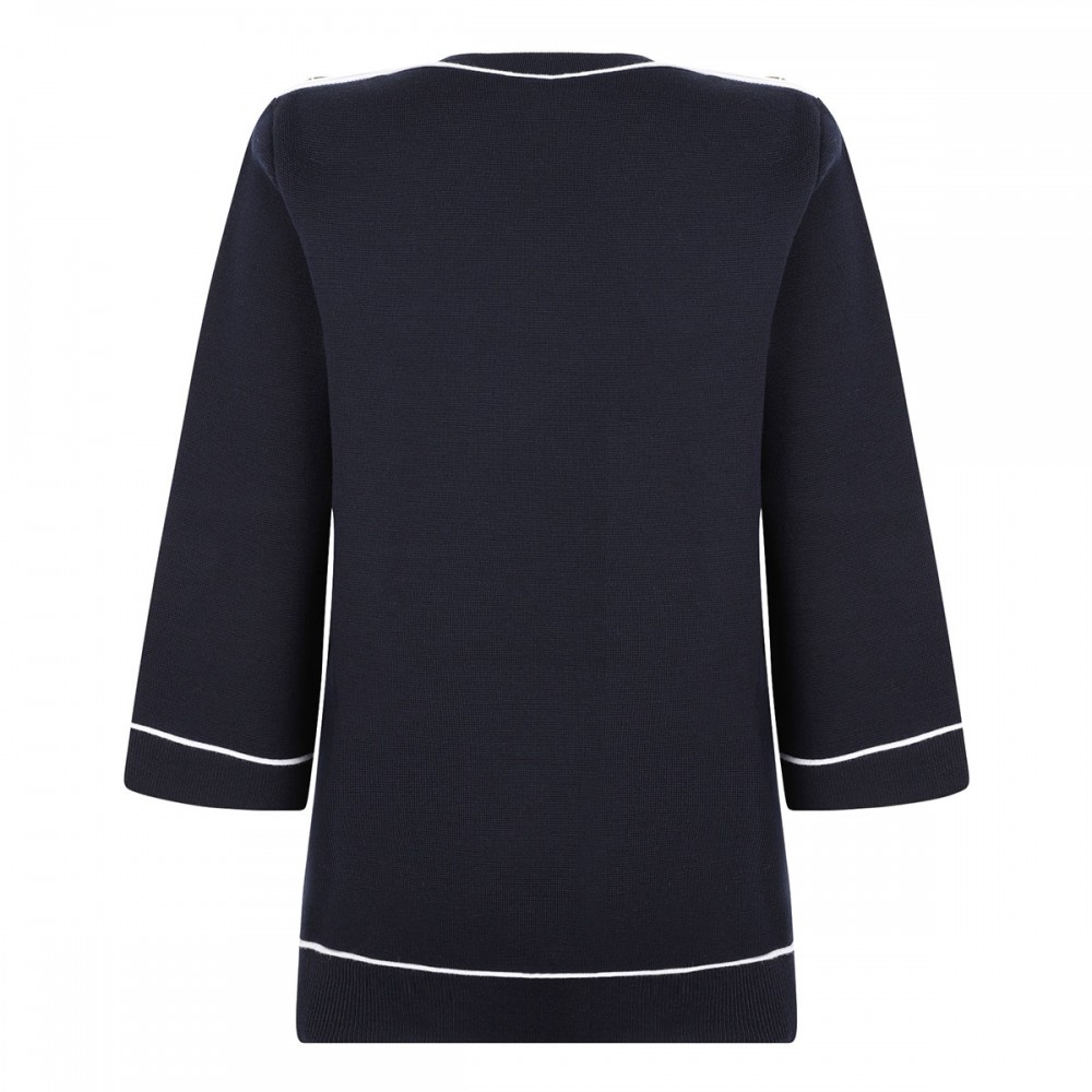 Navy blue wool top