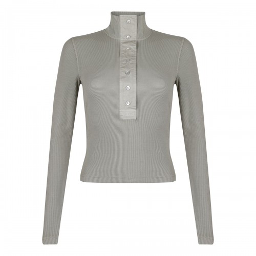 Long-sleeved rib cotton...