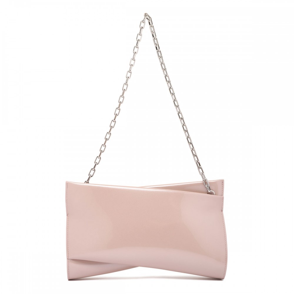 Loubitwist patent leather clutch