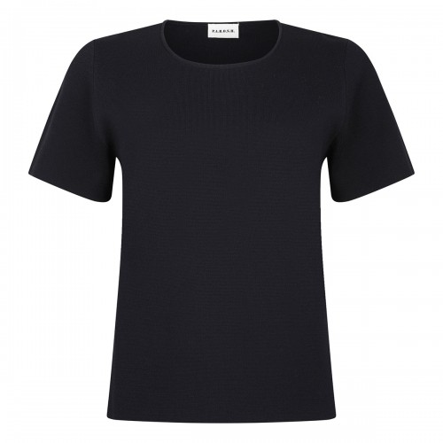 Dark blue viscose blend top