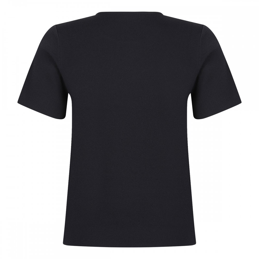 Dark blue viscose blend top