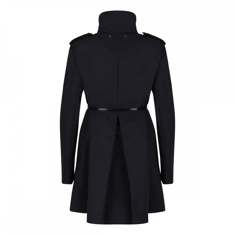Black nylon faille coat