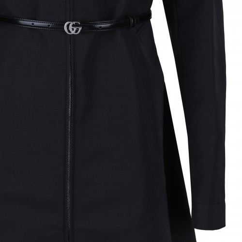 Black nylon faille coat 2