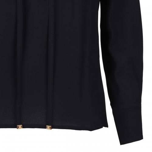 Black lace-up blouse 2