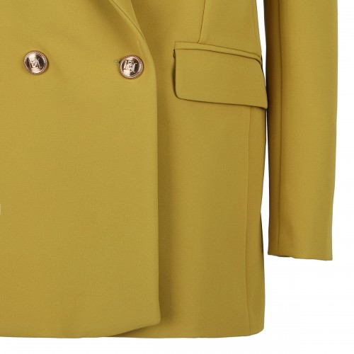 Curry hue crepe blazer 2