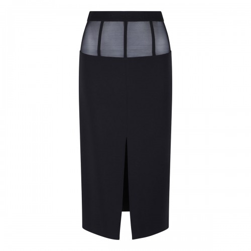 Crepe skirt with tulle