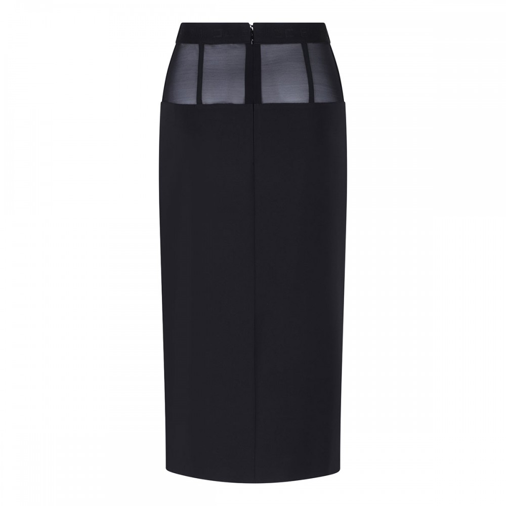 Crepe skirt with tulle