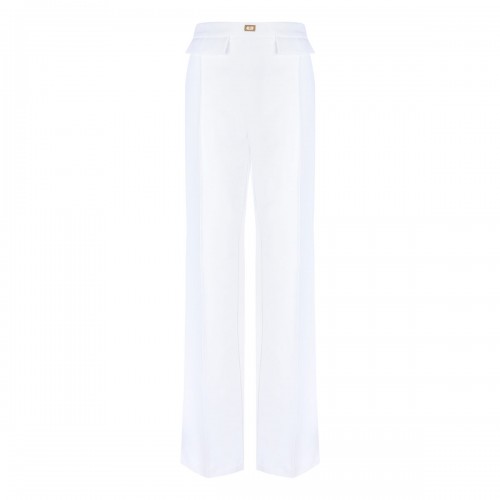 White crepe pants