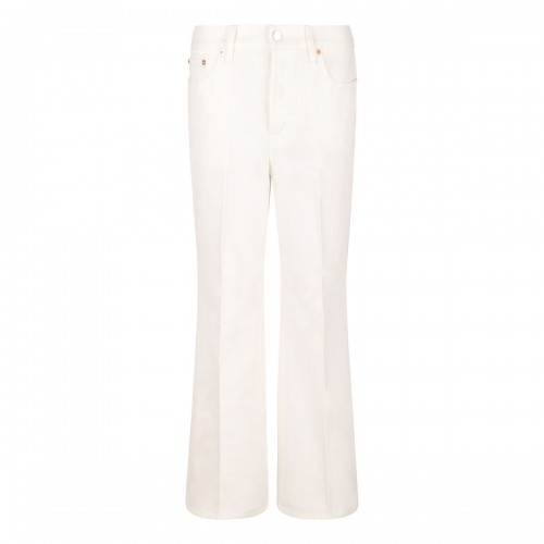 Cropped flared denim jeans