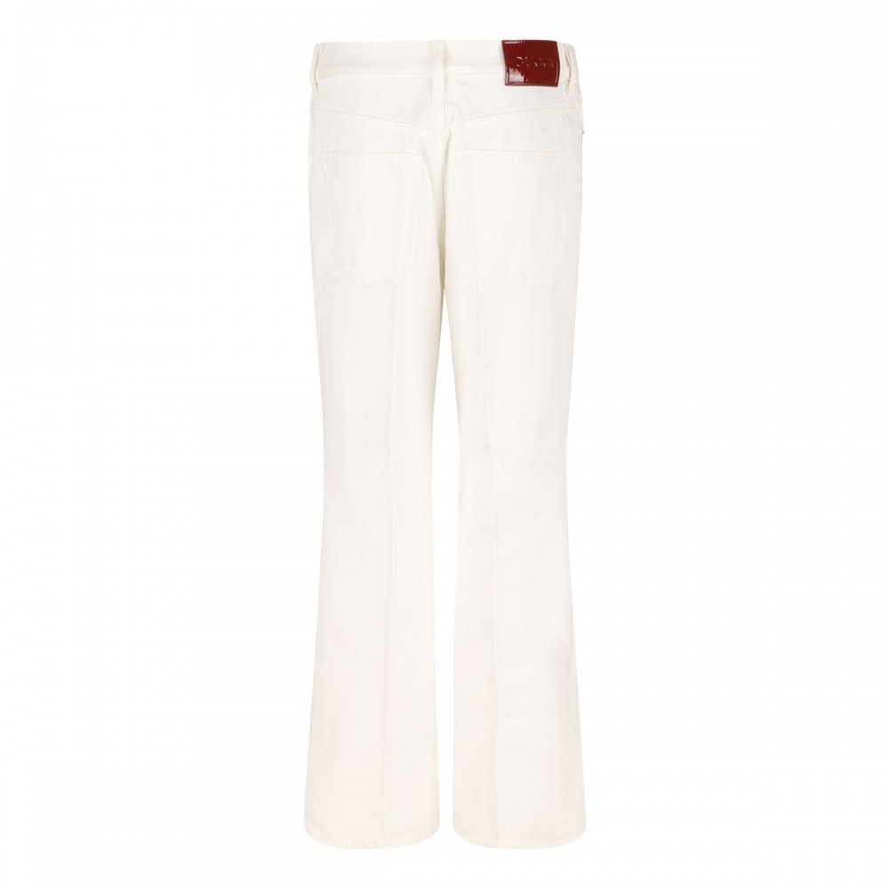 Cropped flared denim jeans