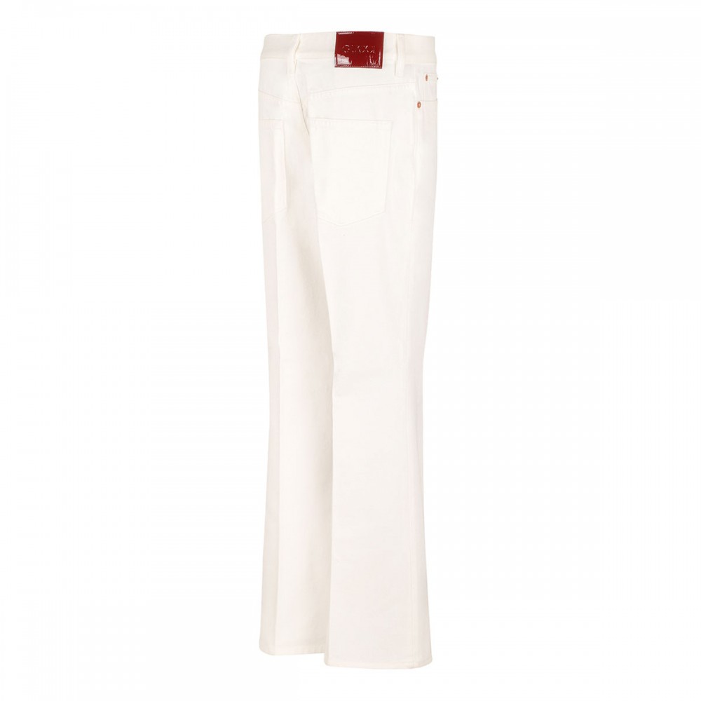 Cropped flared denim jeans