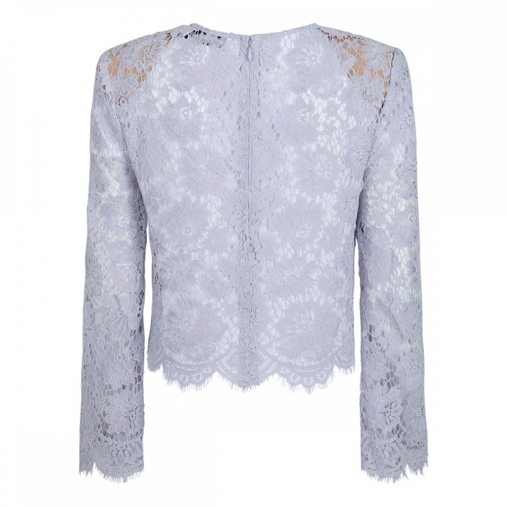 Lilac lace fluted sleeve top