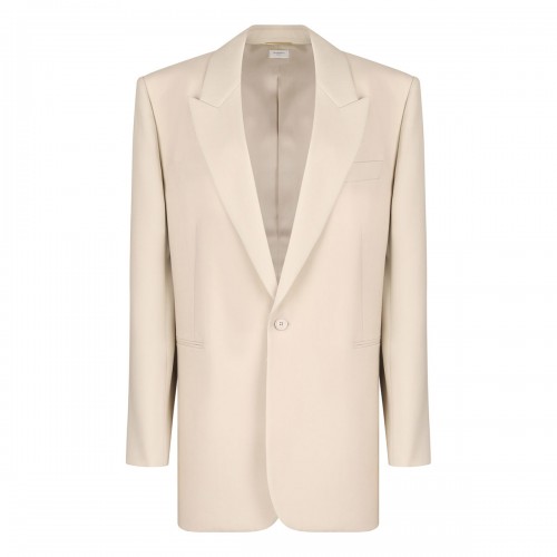 Beige light wool blazer
